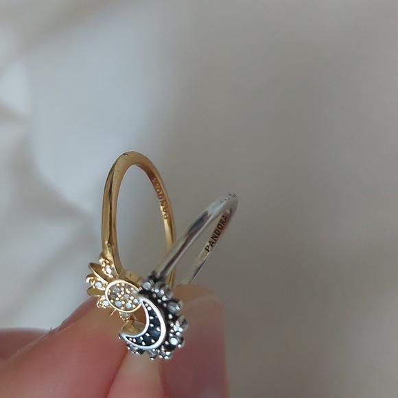*****SOLD*****Pandora Moon & Sun Ring Set 💍 ✨️ - Picture 3 of 6